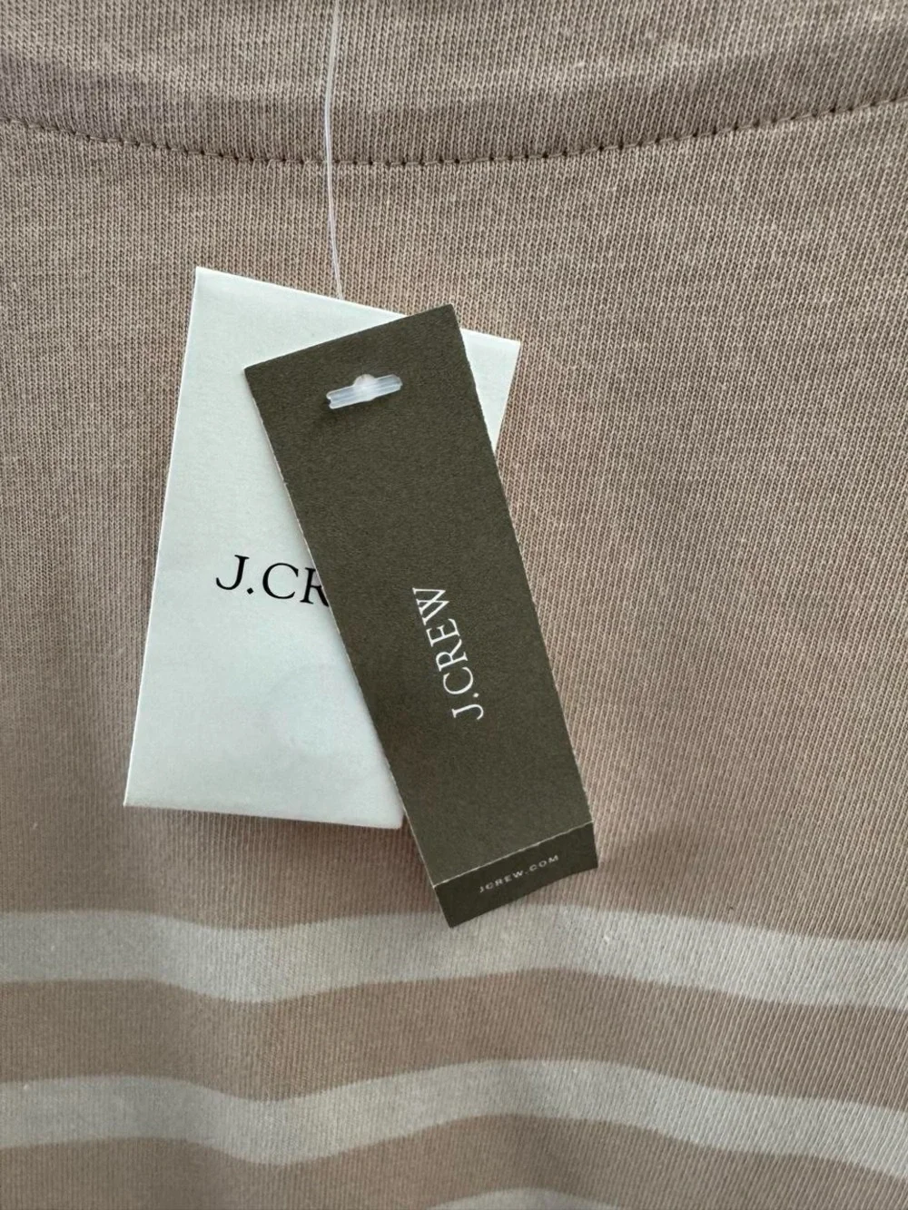 J.Crew cream and beige striped long sleeve top in a S